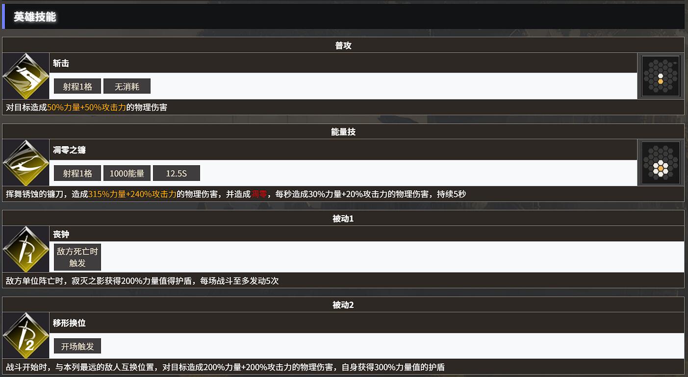 地下城堡4寂灭之影有哪些技能